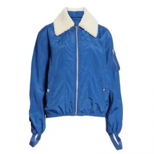 Women‘a Sheer Bomber Jacket size M Cobalt Blue