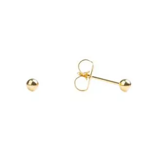 Sensitive Gold Plated Ball Stud Earrings 3mm | Hypoallergenic and Nickel Safe for Sensitive Ears | Gold Plated Posts | High Fashion Earrings for Women and Men-PR-621-S