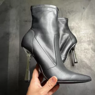 Women's Black and Silver Boots