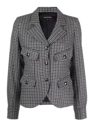 Wool Blend Single-Breasted Blazer Jacket