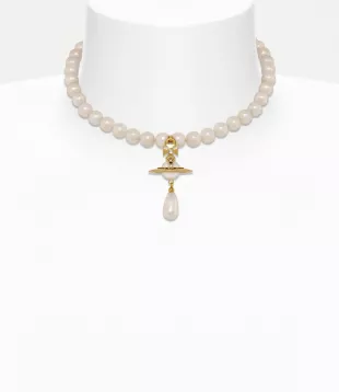 One Row Pearl Drop Choker