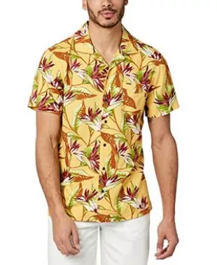 Men's Short Sleeve Printed Button Down
