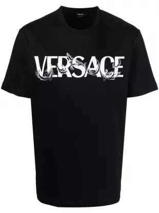 Black Baroque Silhouette Logo T Shirt