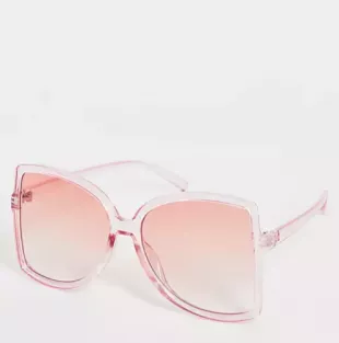 Oversized 70s Sunglasses In Pink Drench