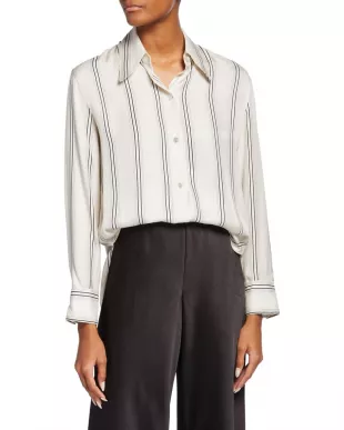 Fine Variegated Stripe Button-Down Shirt