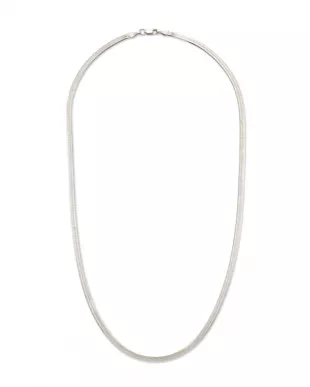 Herringbone Chain Necklace In Sterling Silver
