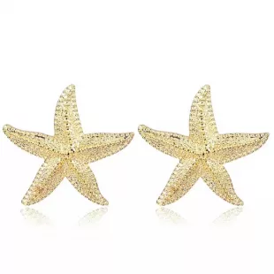Gold Large Starfish Earrings