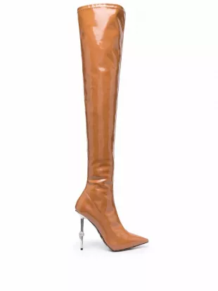 Philipp Plein - Pointed thigh-high Boots