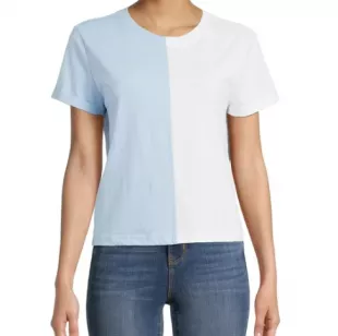 Women's Juniors' Boxy T-Shirt With Cuffed Sleeves