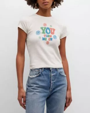 You Turn Me On Cropped Baby Tee