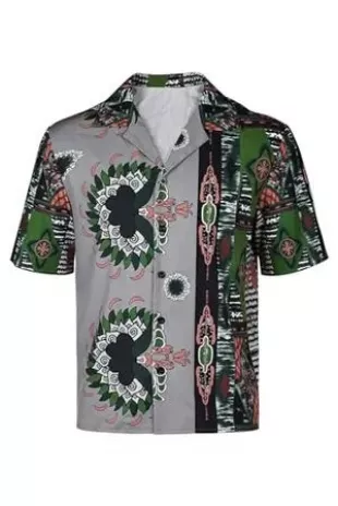 Unisex Shirt Cosplay Costume Short Sleeve Button up Tops for Adults Kids Mens Women Girls Boys