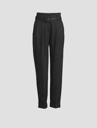 Belted Jersey Trousers