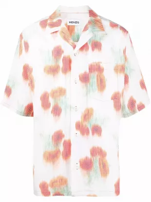 Abstract-Print Short-Sleeve Shirt In Poppy