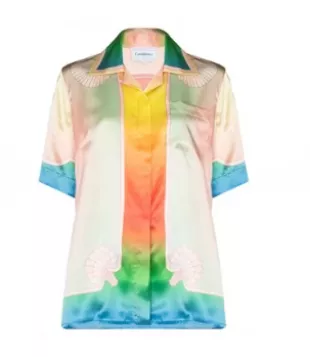 Nuit A Maui Camp-Collar Printed Silk-Twill Shirt