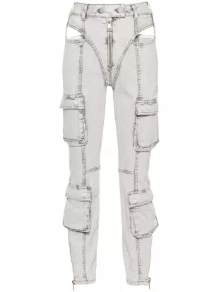 jean skinny à taille haute - Gris