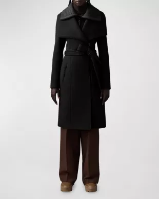 Nori Double-Face Wool Belted Top Coat