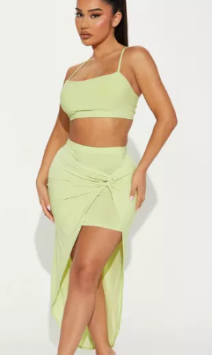 A Fun Time Skirt Set - Lime