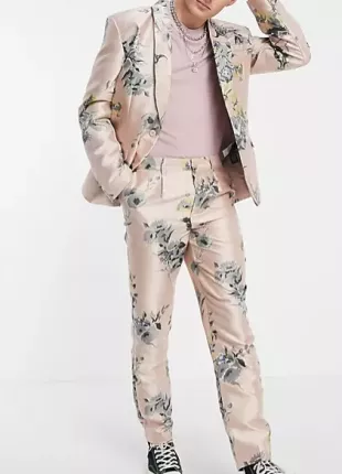 Couture Suit Pants In Floral Print
