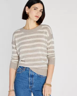 Cashmere Silk Stripe Sweater