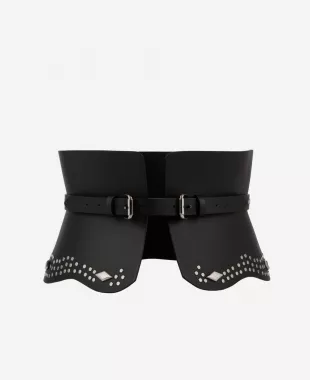 Leather Corset Belt with Studs