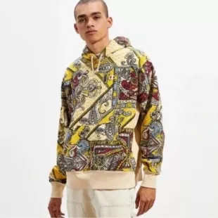 Paisley Print Hoodie Sweatshirt Small