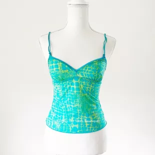 Y2K Cami in blue and green alligator print