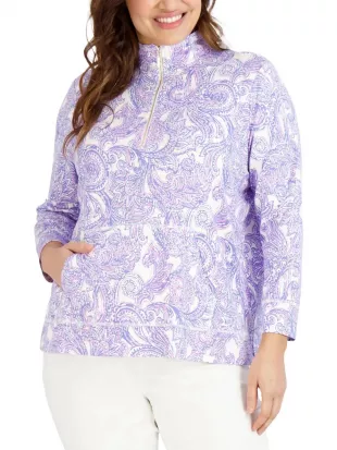 Paisley 3/4 Sleeve Pullover Top