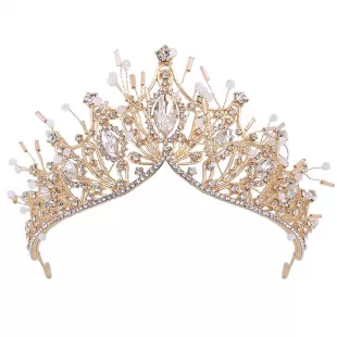 Crown Rhinestone Tiaras Wedding Baroque Bridal Retro Elegant Round CrownsKing Tiara Headpiece - Walmart.com
