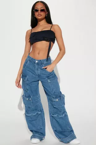 No Boys Allowed High Rise Cargo Jeans