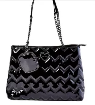 Patent Chain Tote w/ Pouch
