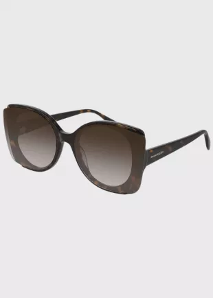 Semi-Rimless Square Acetate Sunglasses
