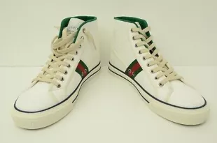 Authentic High Top Tennis 1977 Shoes Web Stripe Sneakers Men GG White Logo