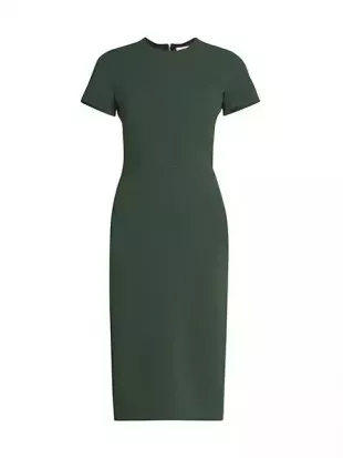 Fitted Wool-Blend Sheath Dress