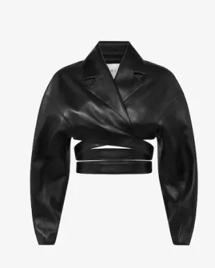 Leather Cross-Over Jacket