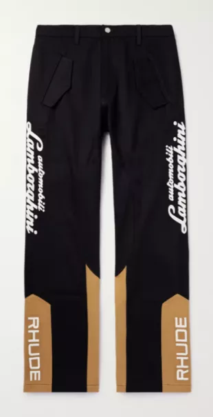 Rhude - x Lamborghini Black & Brown Panel Pants