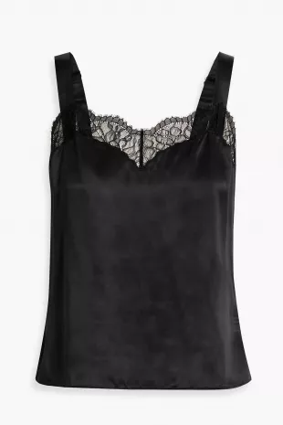 Seraphina Lace-trimmed Silk-satin Camisole