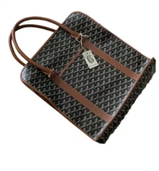 Black & Brown-Trim 'Bourgogne' Tote