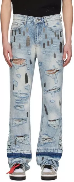Blue Metal Window Patch Gnarly Jeans