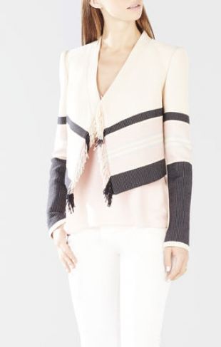 VESTE EN JACQUARD TISSÉ AVEC FRANGES À L'AVANT WALKER