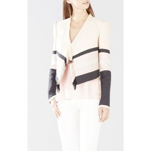 Bcbg Maxazria Walker Fringe Front Woven Jacquard Jacket