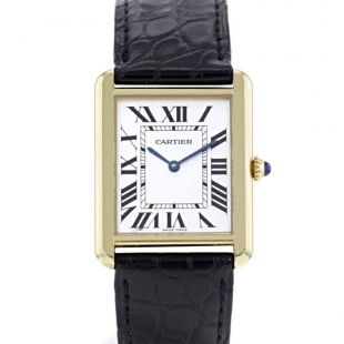 Cartier W5200002 Tank 18K Yellow Gold Quartz Silver Dial Ladies WATCH  InterWatches.com