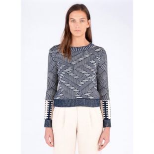 Billy Reid Long Sleeve Crew - Natural Indigo