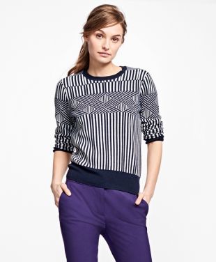 Merino Wool Graphic Jacquard Sweater Brooks Brothers