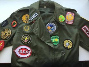 Custom boys GOONIES DATA Cosplay military trench coat jacket patches Costume