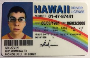 McLovin - Hawaii Drivers License