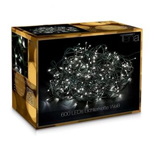600 LED Guirlande Lumineuse Blanc 50m + 10m Conduits Noël Extérieur Intérieur