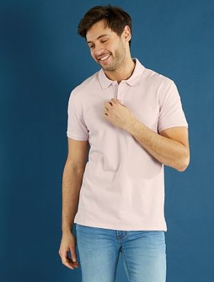 Polo uni regular Homme   rose pÃ¢le   Kiabi   6,00â¬