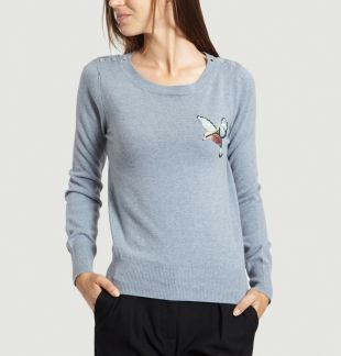 Sessùn - Pull brodé oiseau