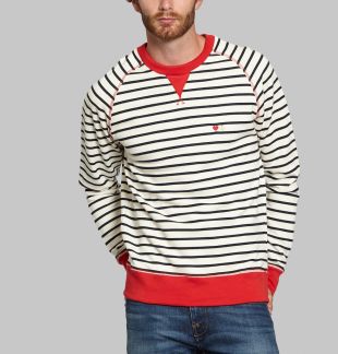 Sweat à rayures et bordures Rouge
