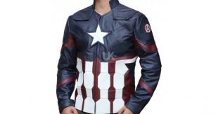 Captain America (Chris Evans) Civil War Blue Leather Jacket